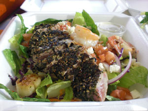 2009-01-18-2009-HAWAII-001.jpg - 去年もおじゃましたお店にて。今回は、みらいにきの為に？お魚も頼んでみました。